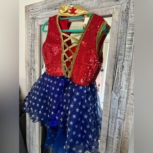 Women’s Wonder Woman sexy  Costume - Red, Blue, Gold